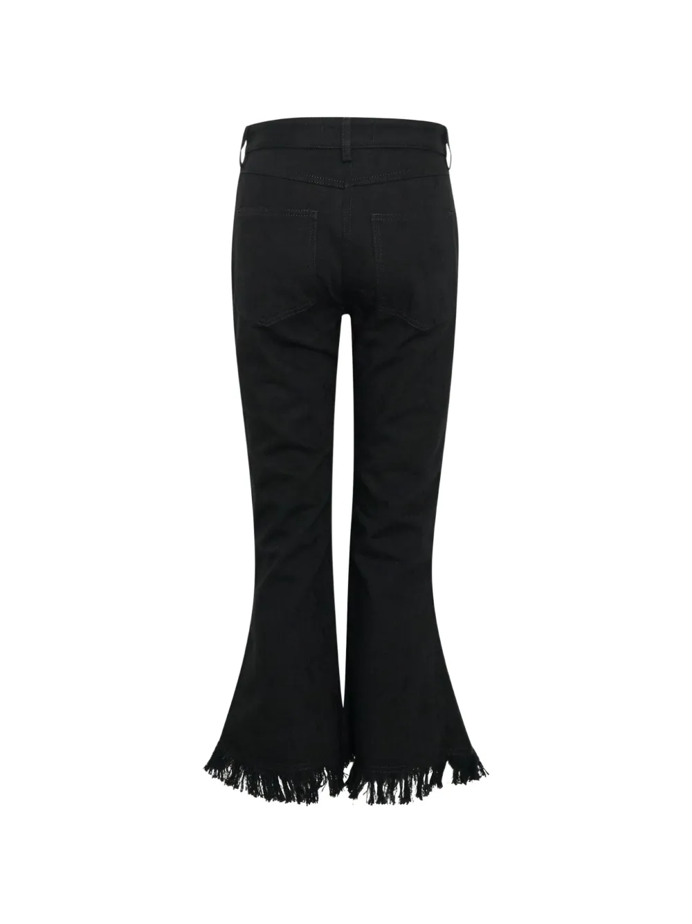 MSGM Katoenen flared broek met franje Zwart