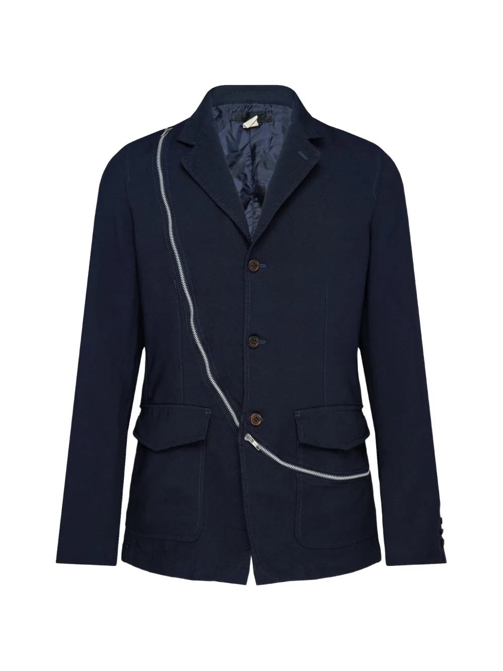 Comme Des Garçons Shirt single-breasted zip-detail jacket - Blu