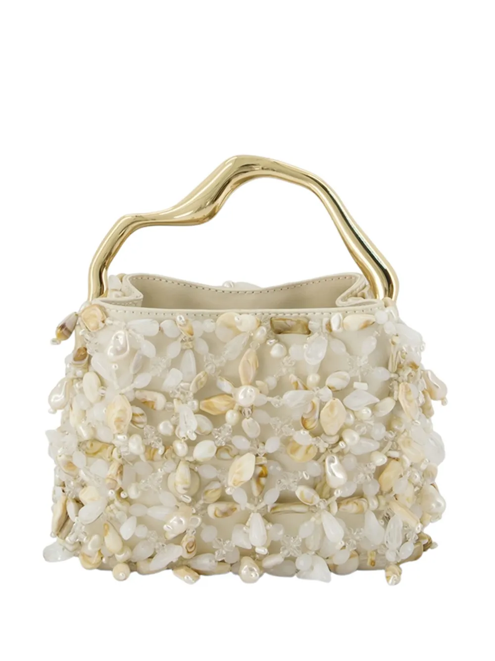 Cult Gaia mini Solene bead-embellished tote bag - Neutrals