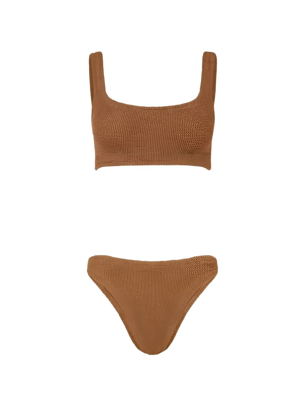 Hunza G Xandra crinkle-effect bikini - Marrone