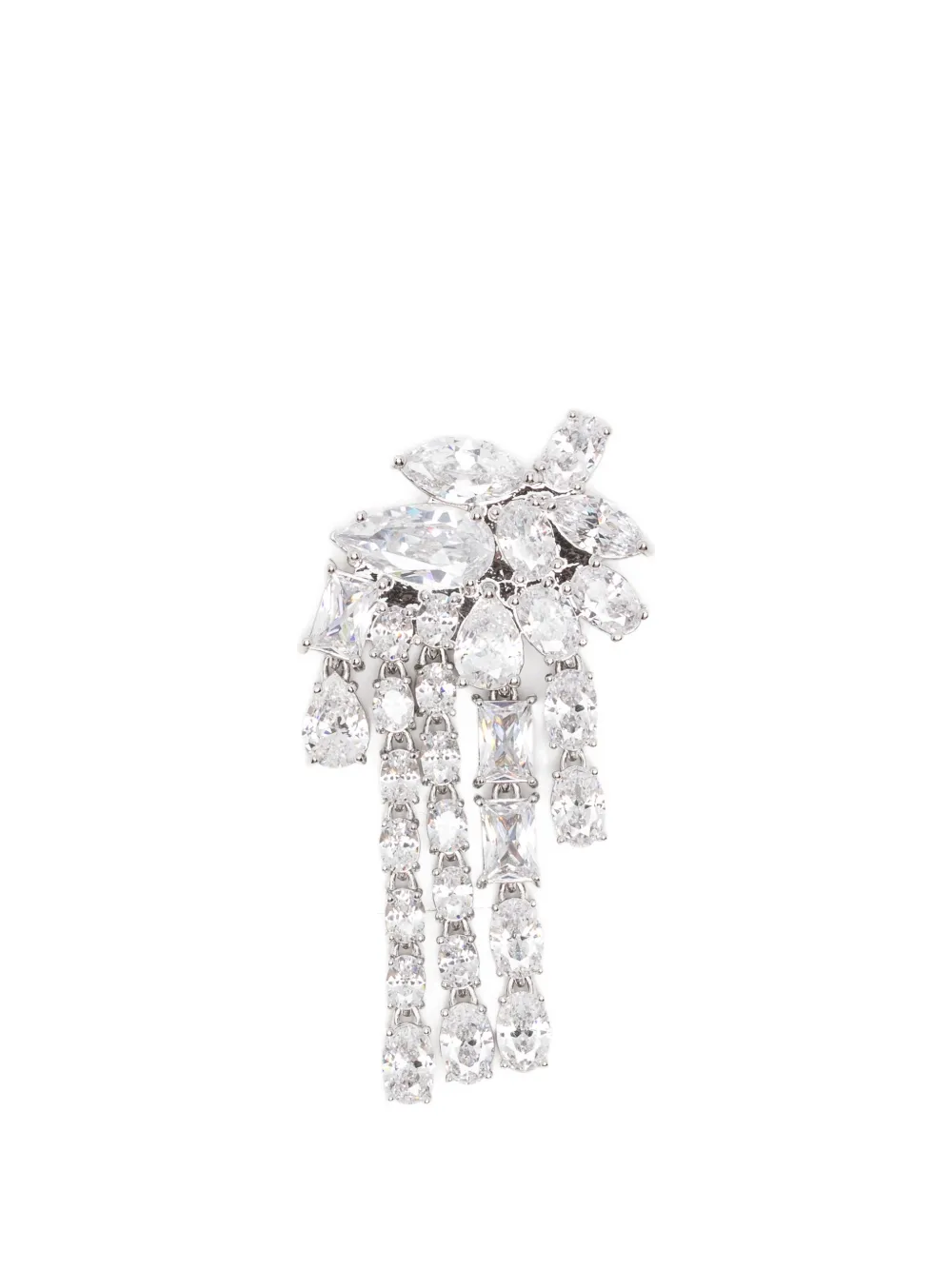Self-Portrait crystal-embellished drop earrings - Argento