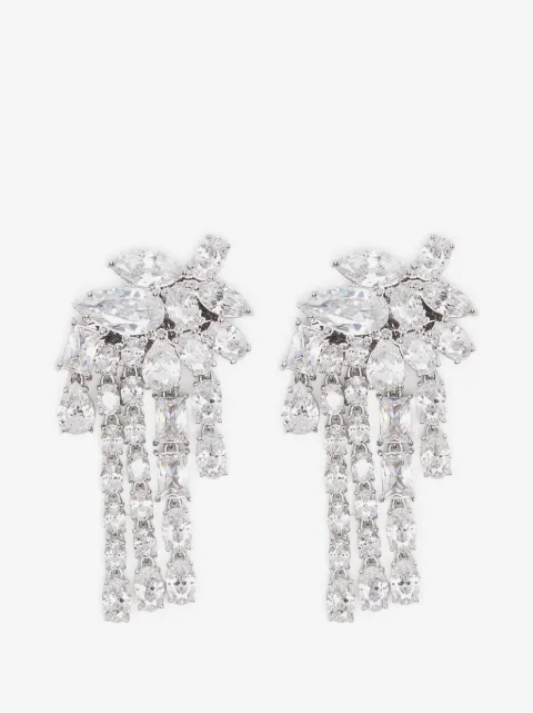 Self-Portrait crystal-embellished drop earrings