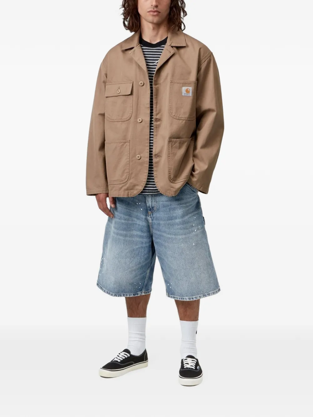 Carhartt WIP OG Single Knee cargo shorts met verfspatten Blauw