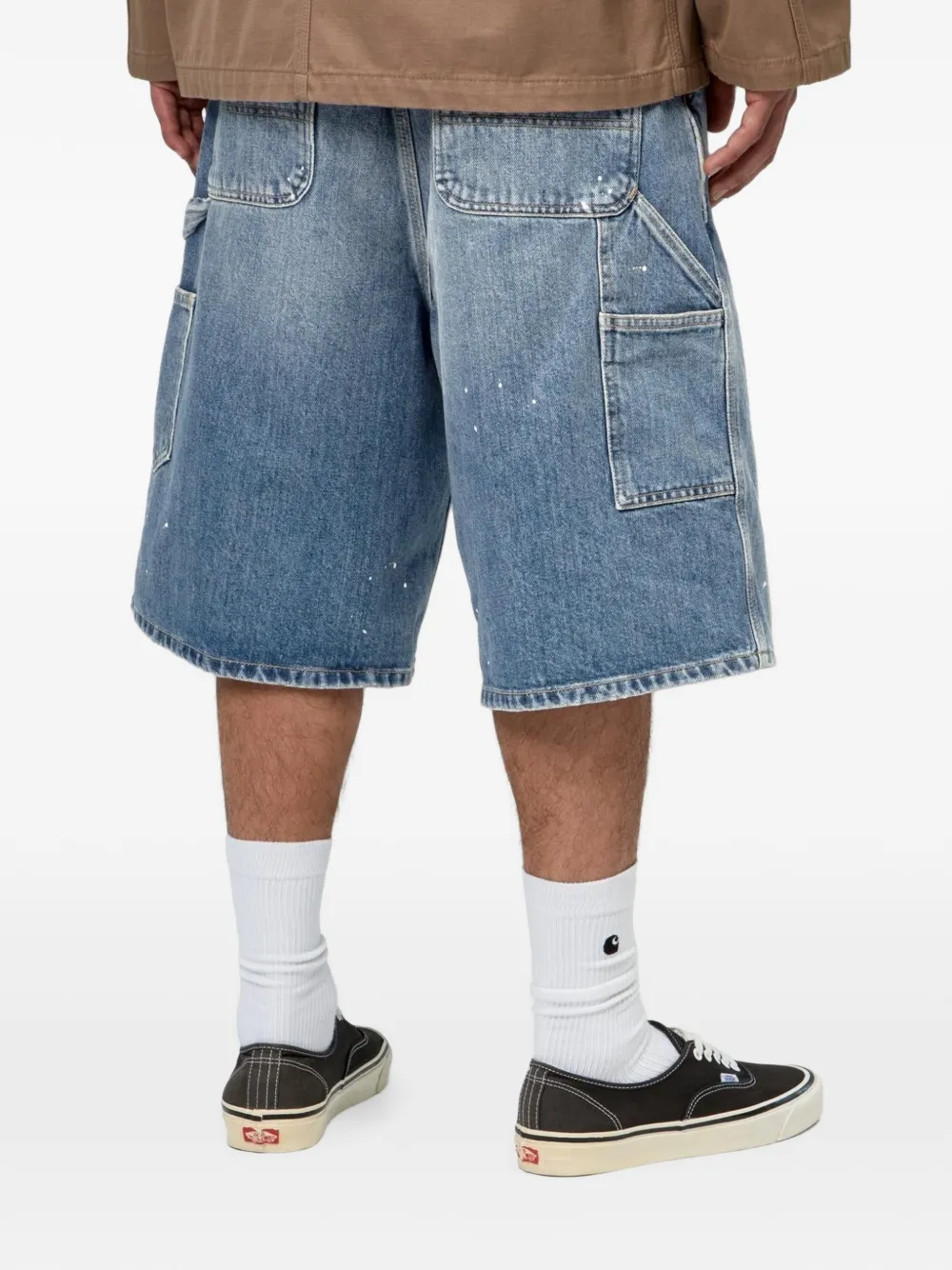 Carhartt WIP OG Single Knee cargo shorts met verfspatten Blauw