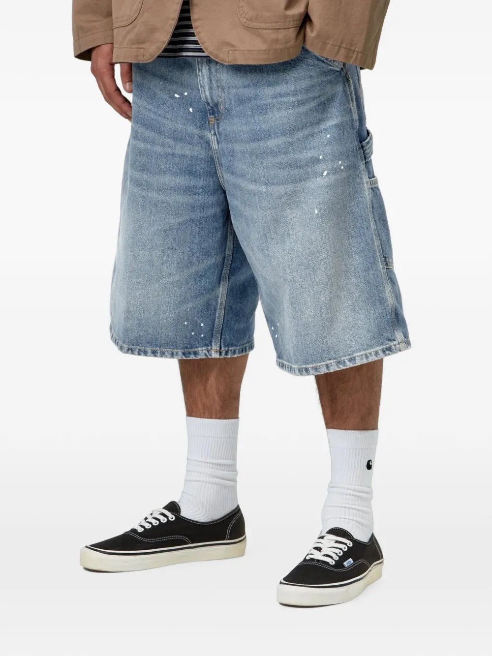 Carhartt WIP OG Single Knee cargo shorts met verfspatten Blauw