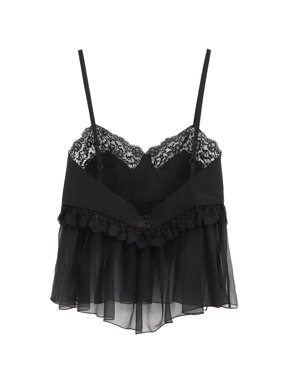 定価未満【完売品】Andmary Chloe charm tops black Chloé lace-trim silk-crepe Camisole Top | Black | FARFETCH