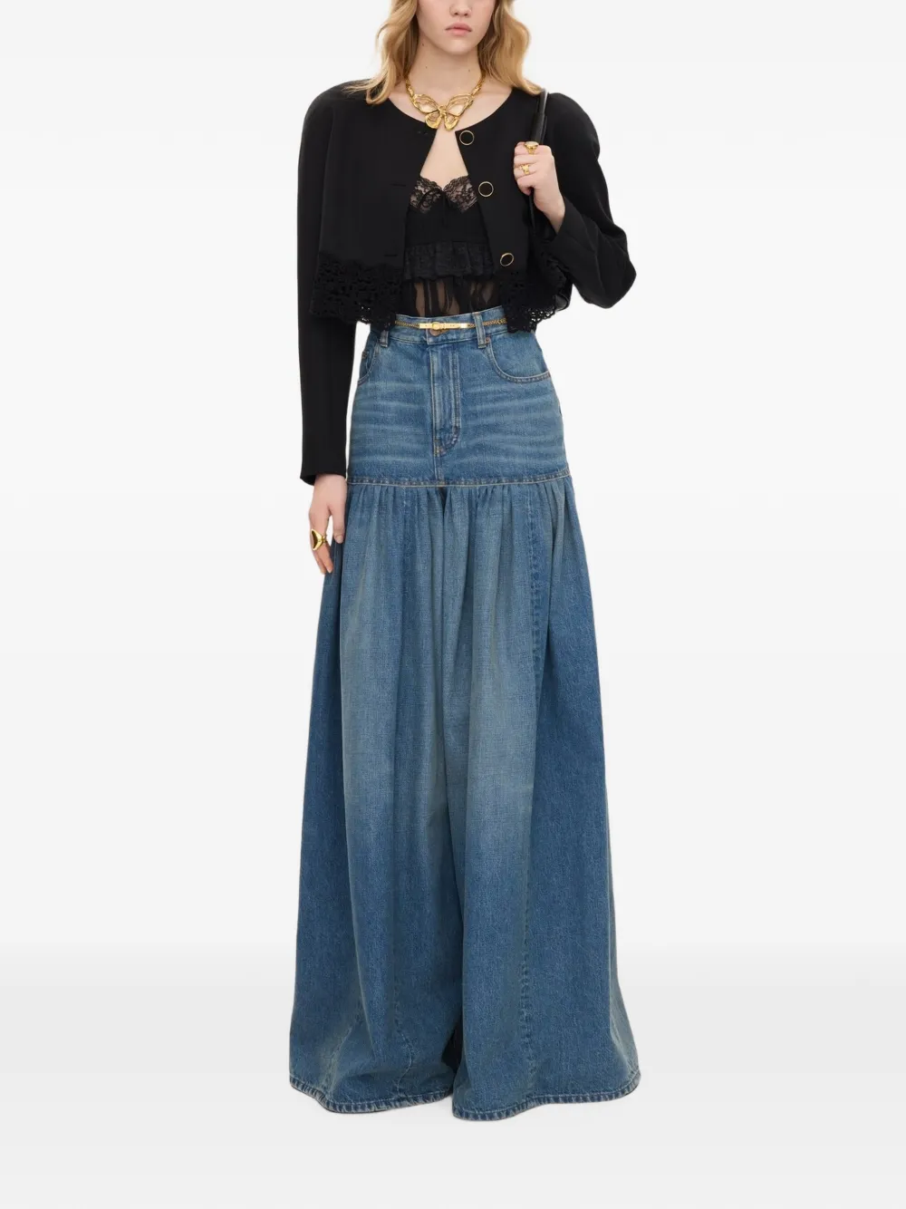 Chloé Lingerie Top with Thin Straps in Crêpe De Chine in Black, view 2