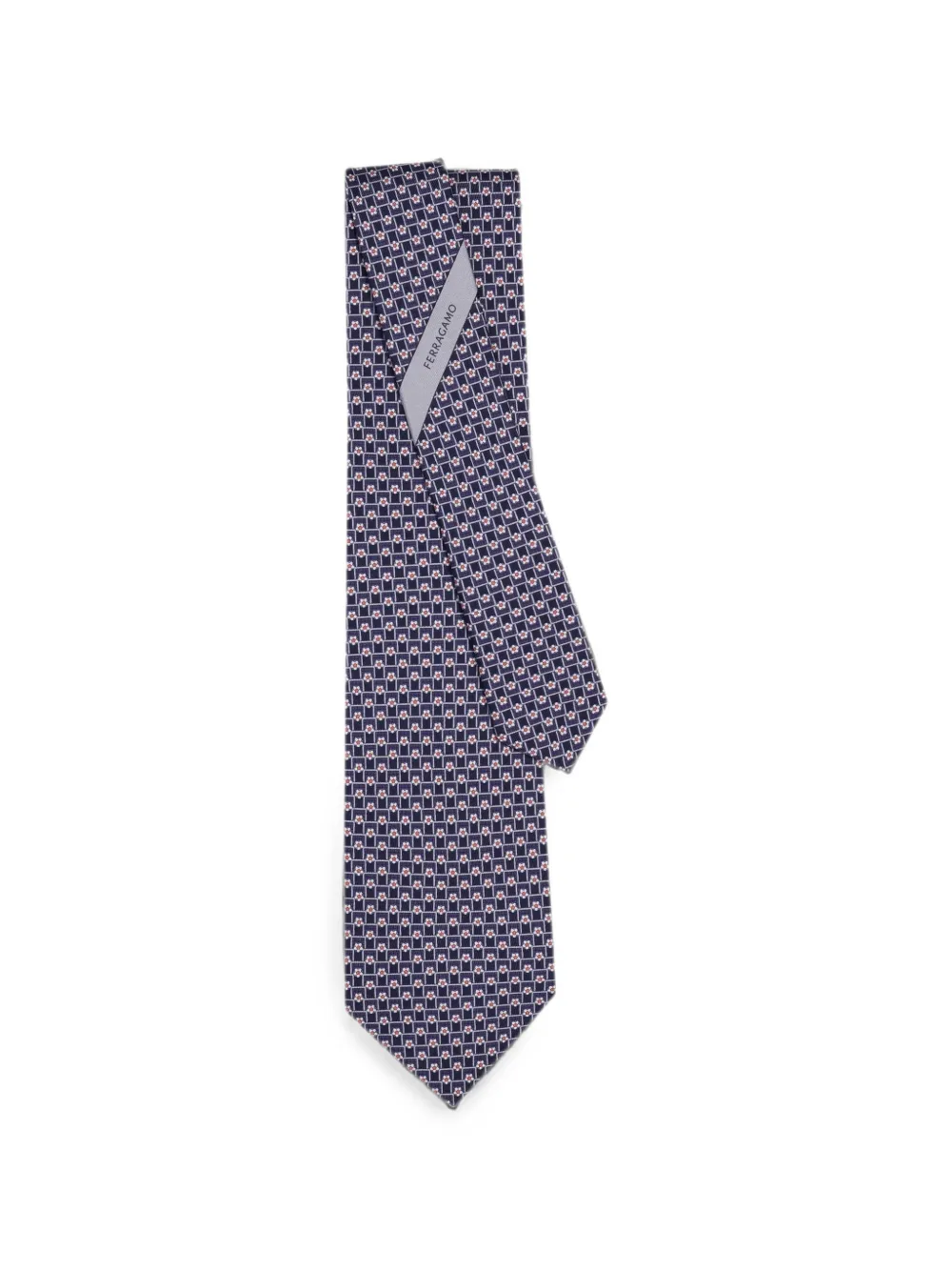 Ferragamo Tournament stropdas met patroon Blauw