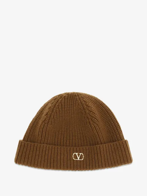 Valentino Garavani VLogo ribbed-knit beanie hat