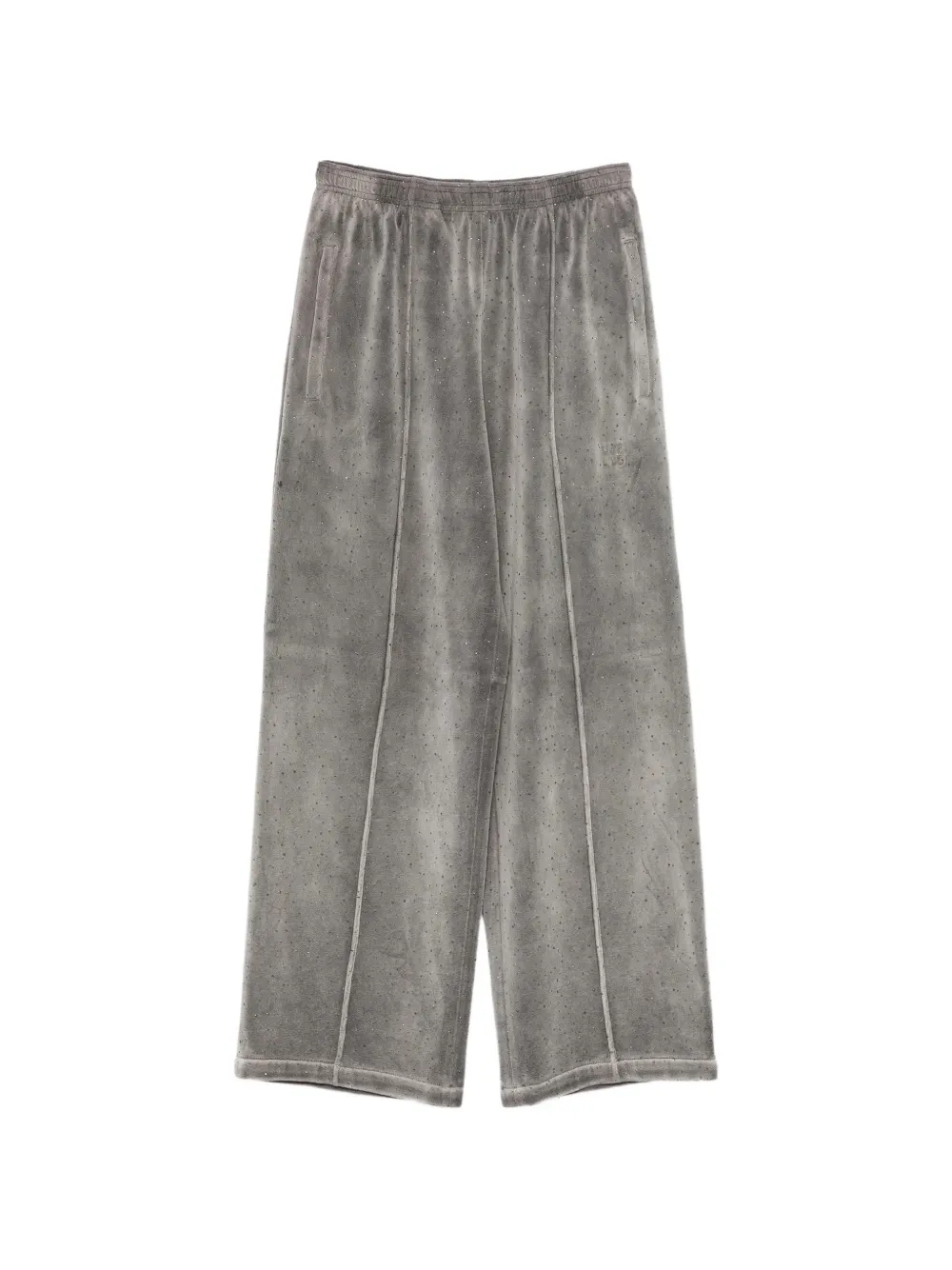 Alexander Wang crystal-embellished velour track pants - Grigio