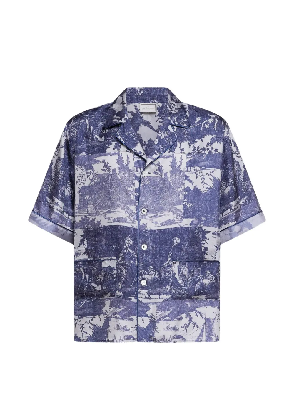 Pierre-Louis Mascia Aloe printed short-sleeve shirt - Blu