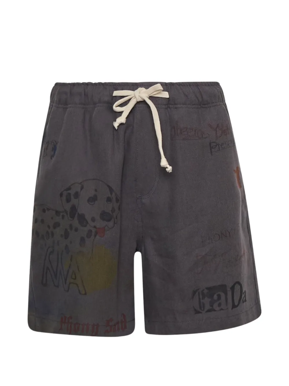Open YY graphic-print shorts - Grigio