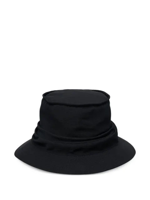 Yohji Yamamoto draped-embellishment bucket hat