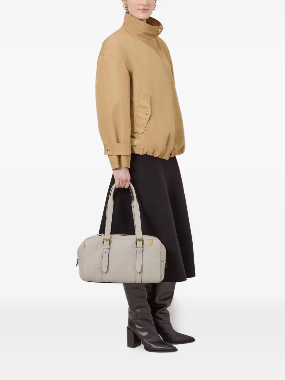 Mulberry Boston leather shoulder bag - Grau