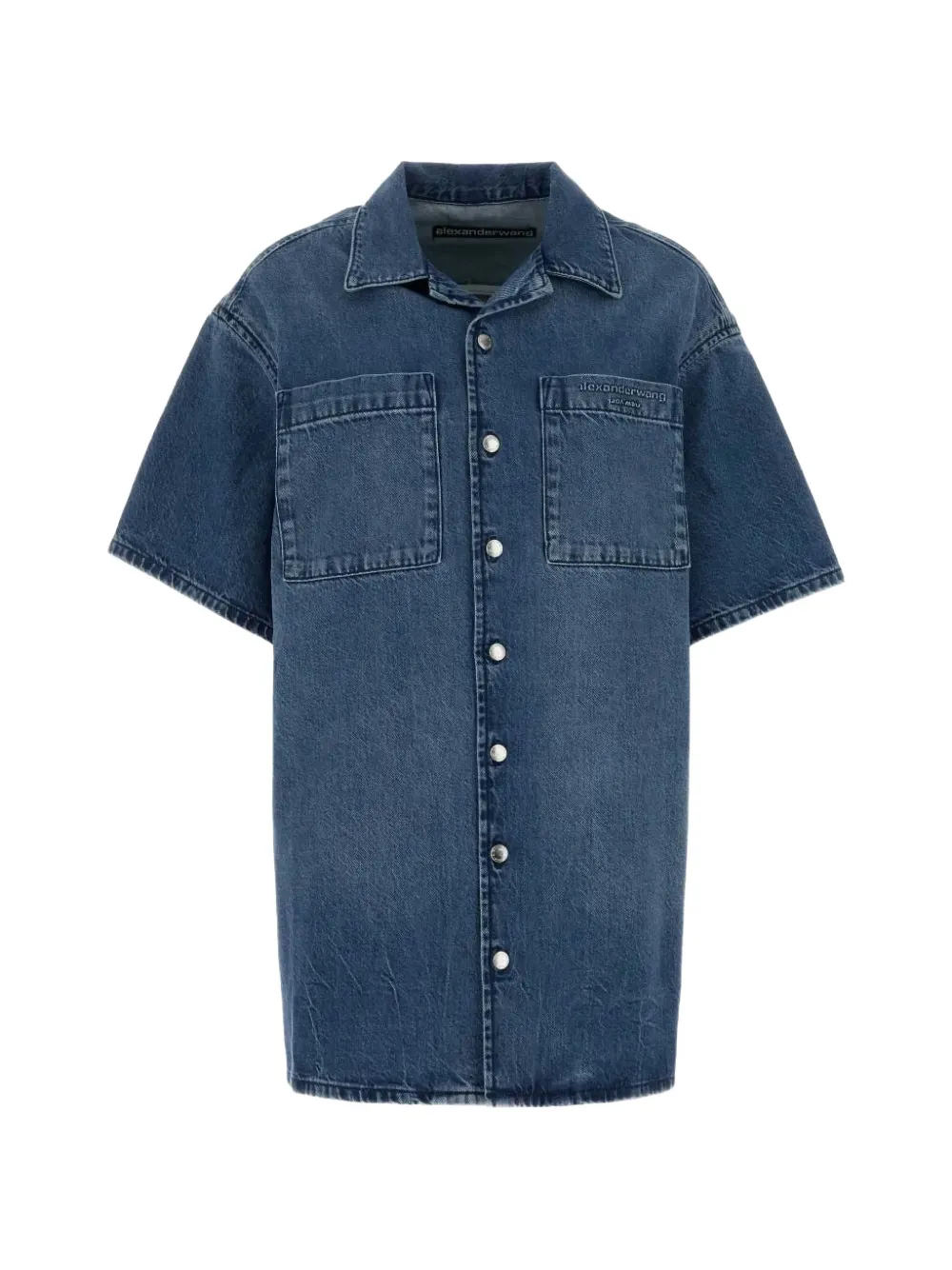 Alexander Wang short-sleeve shirt mini dress - Blau