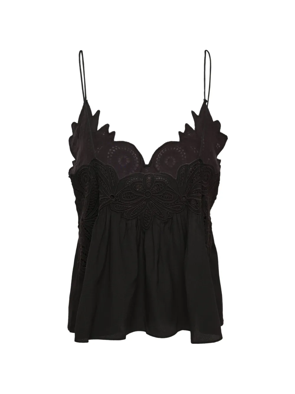 Ulla Johnson Rosie top met kanten applicatie Zwart