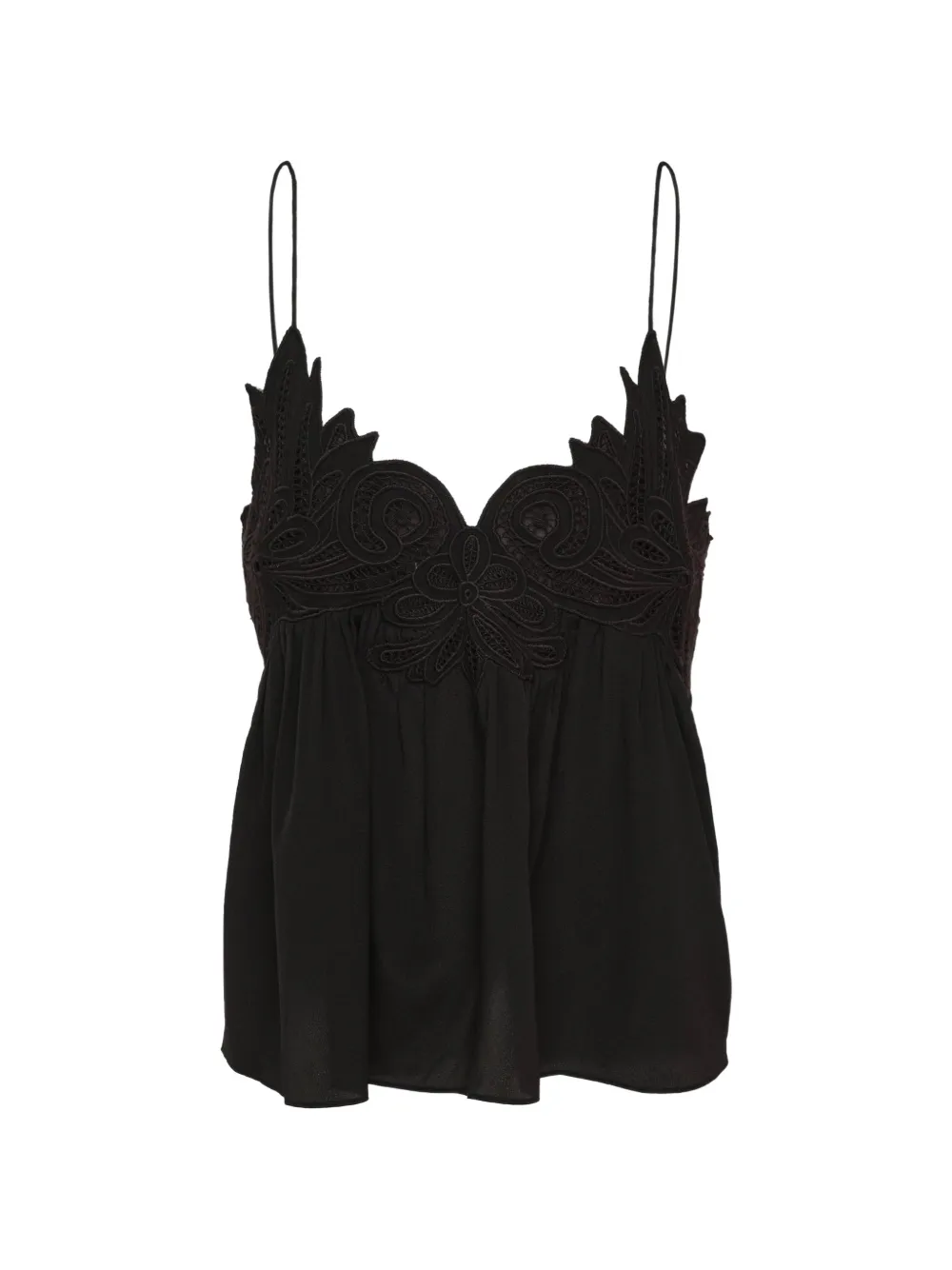 Ulla Johnson Rosie lace-appliqué top - Nero