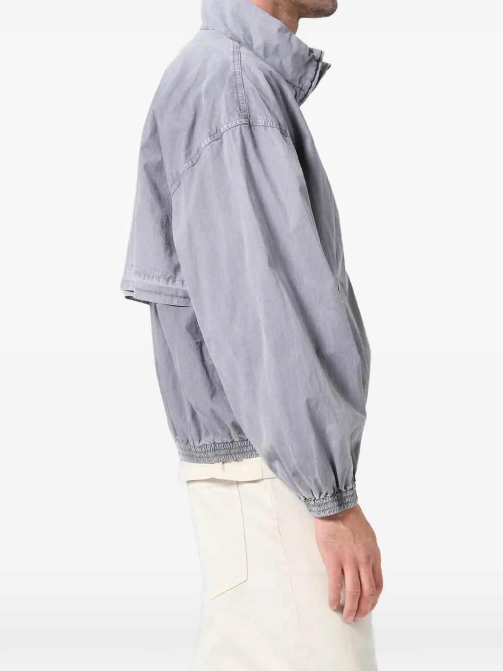 AGOLDE Marshall Zip-up Windbreaker in Grey, view 3
