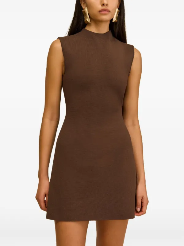 high neck cut out mini dress High Neck Cutout Bodycon Mini Dress With Drape Details