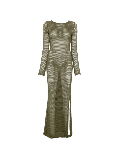 from bikini crochet-knit side-slit maxi dress