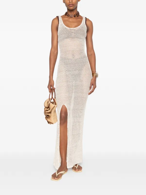 crochet slit dress Women's Crochet Dresses | Stevie Maxi Slip Dress | Anna Kosturova