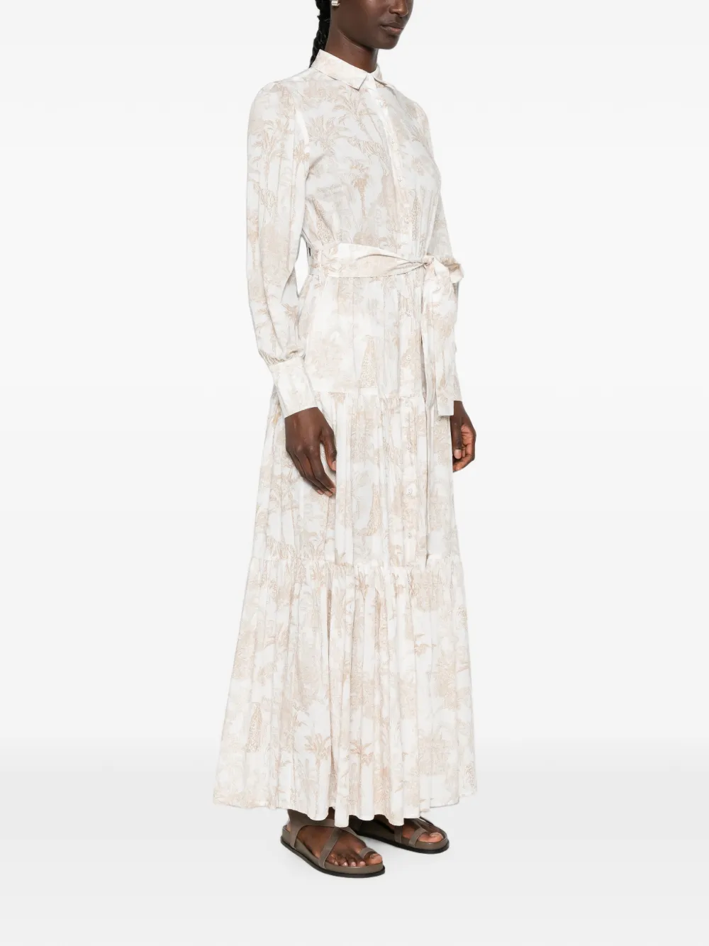 MC2 Saint Barth Jensen gelaagde maxi-jurk Wit