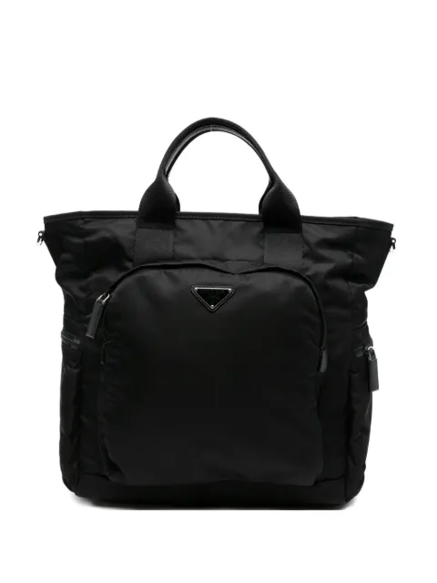 Prada Re-Nylon logo-plaque tote bag