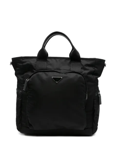 Prada Re-Nylon logo-plaque tote bag