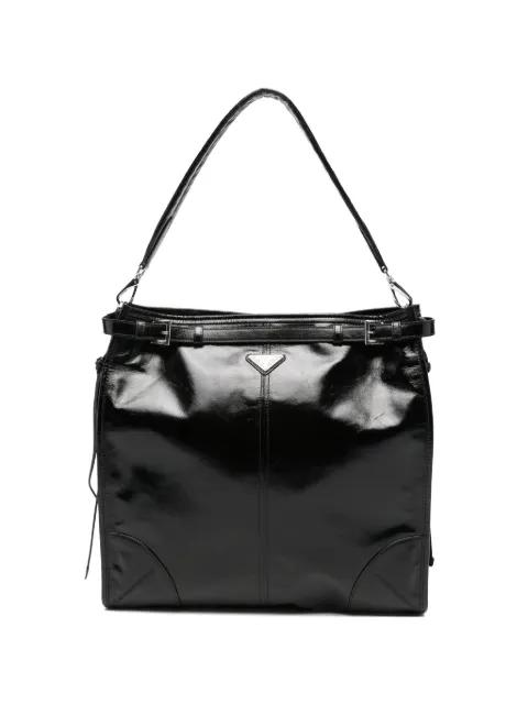 Prada Soft Lux logo-plaque tote bag