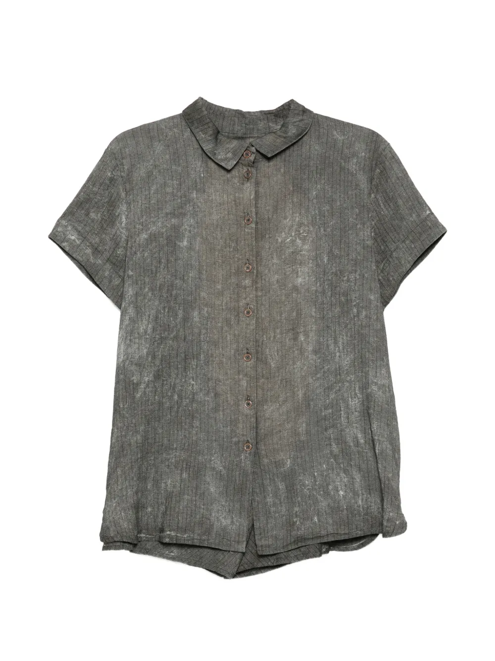 Rundholz Pinstripe Short-sleeve Shirt In Green