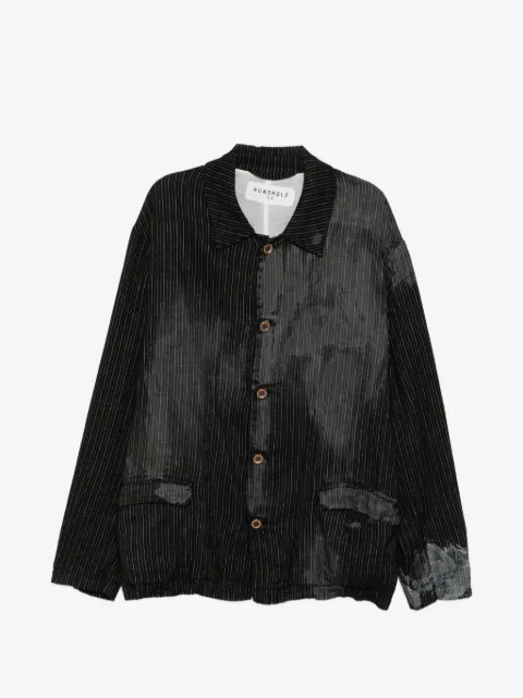Rundholz pinstripe-pattern faded jacket