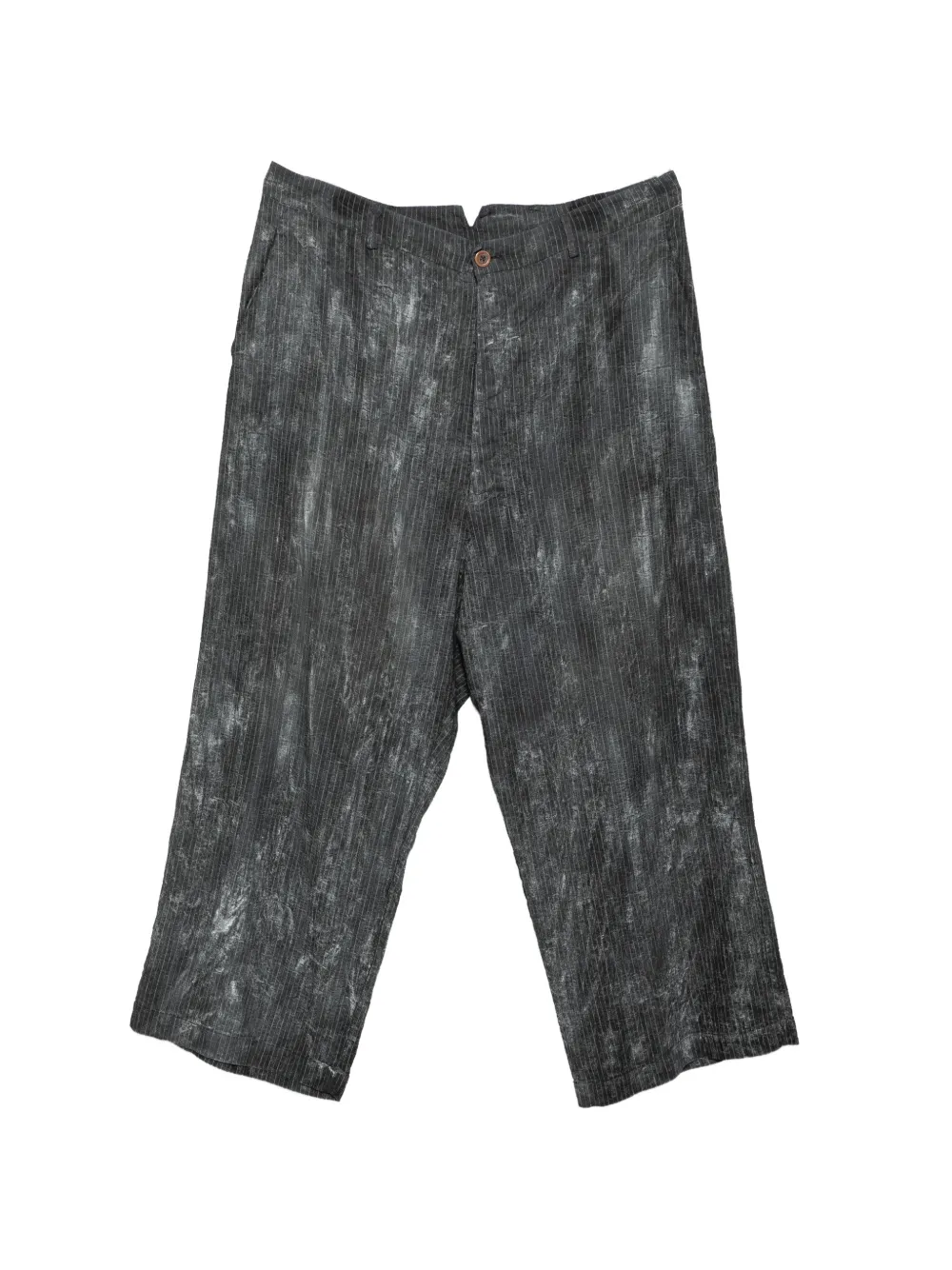 Rundholz pinstripe-pattern faded-effect trousers - Schwarz
