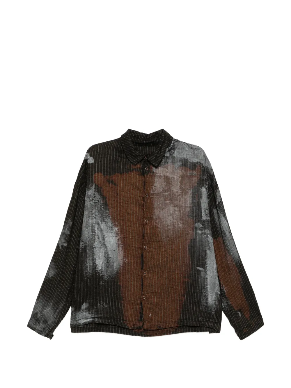 Rundholz pinstriped Amber Storm shirt - Braun