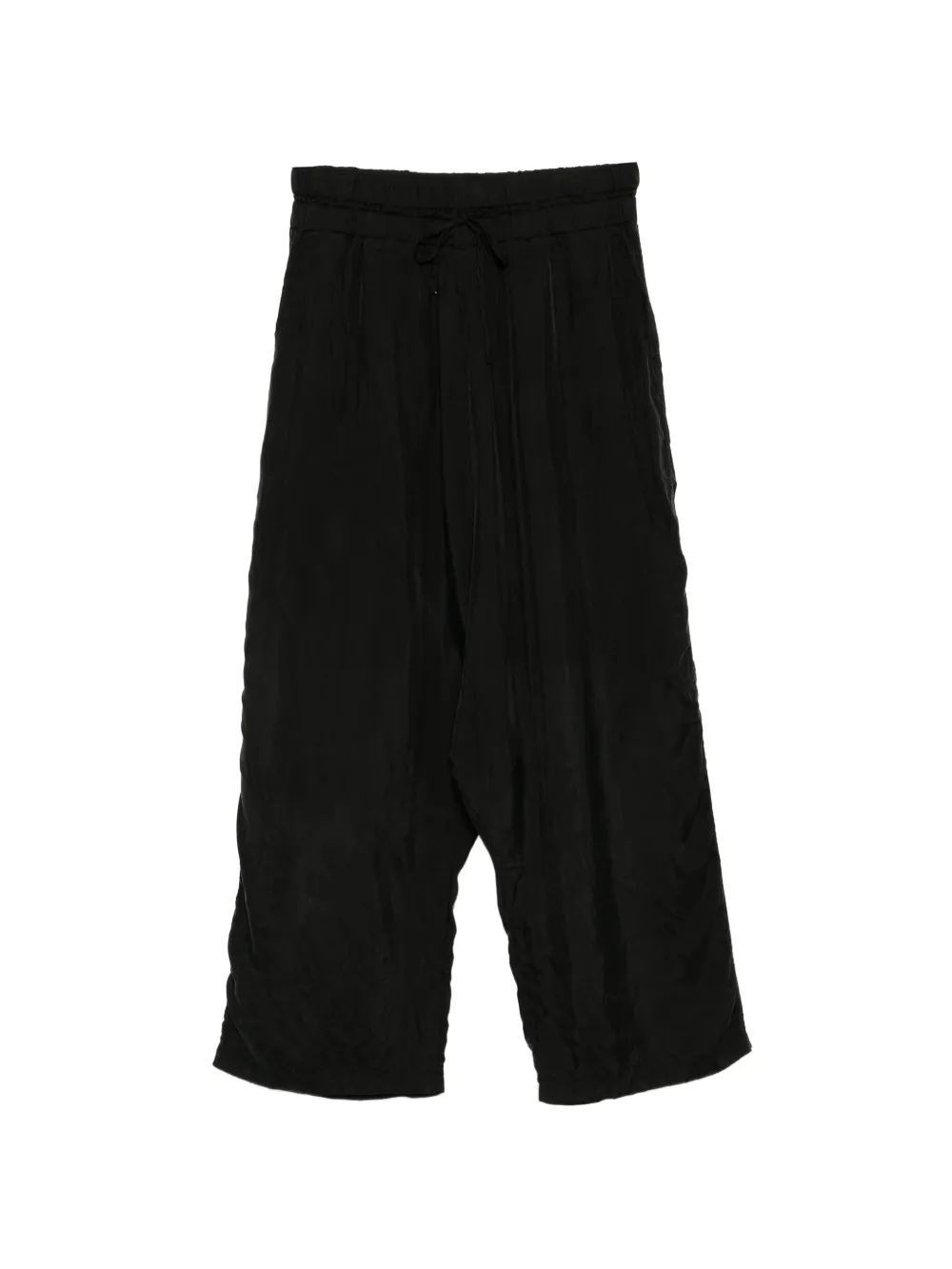 Rundholz Drawstring-waist Gathered Trousers In Black