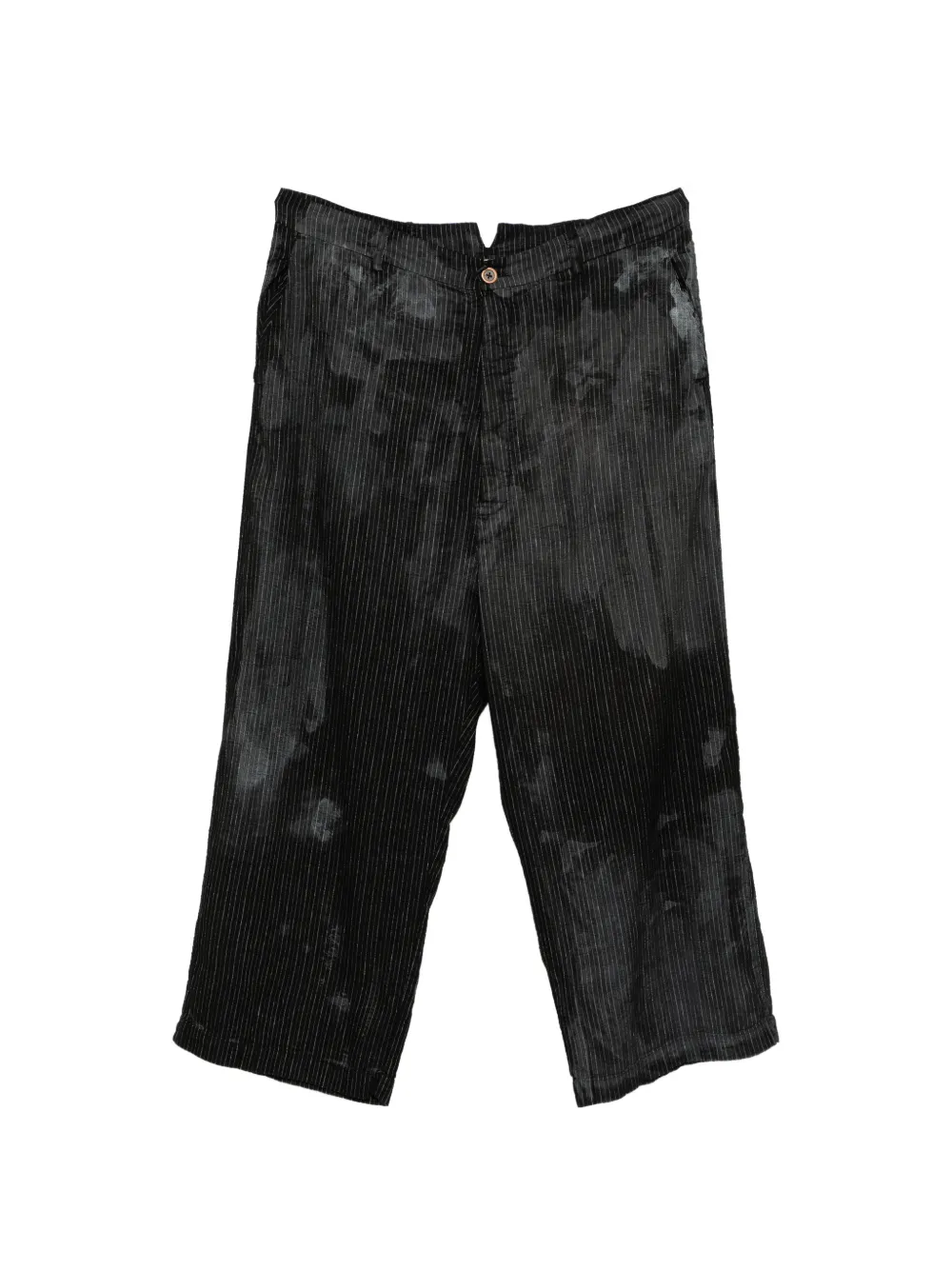 Rundholz pinstripe-pattern bleached-effect trousers - Schwarz