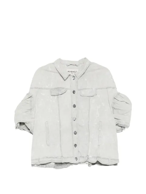 Rundholz acid-wash puff-sleeve jacket