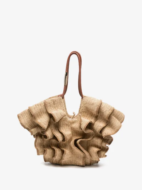 ZIMMERMANN medium Goldentime ruffled-detail tote bag