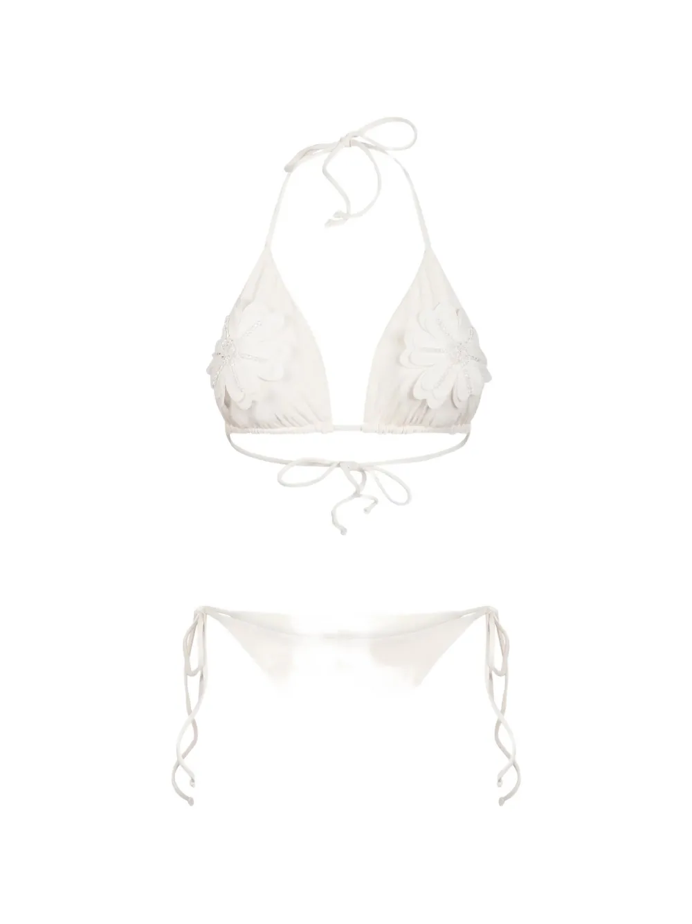 BIKINVILLE Marzia floral-appliqué bikini - Weiß