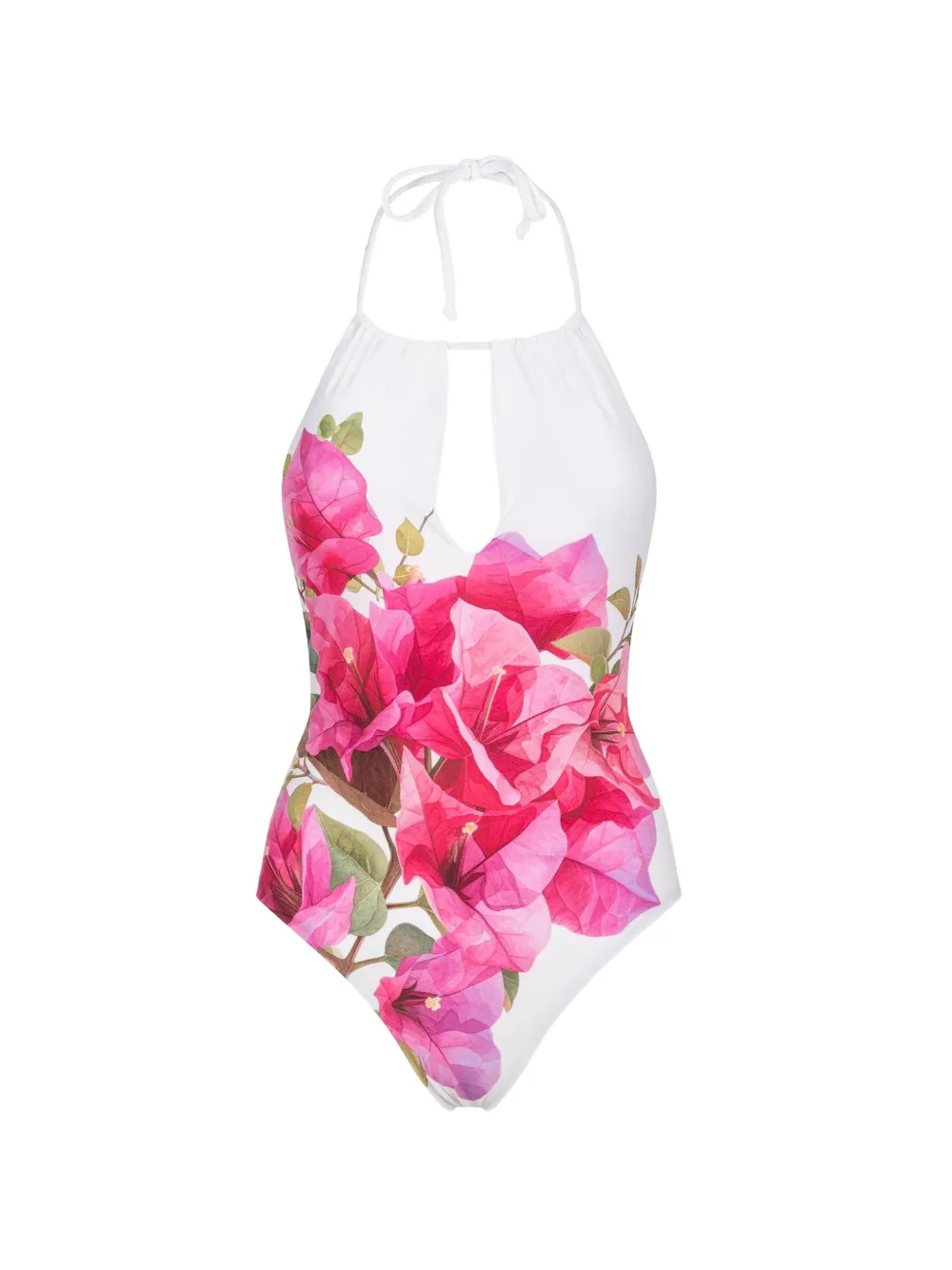 BIKINVILLE Bouganvillea floral-print drawstring swimsuit - Weiß