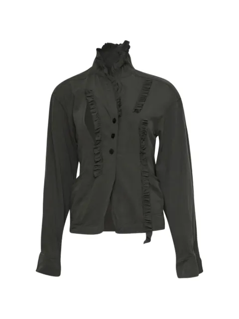 Open YY ruffled-neck fitted jacket