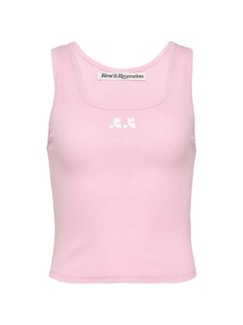 Rest & Recreation logo-print ribbed cotton tank top