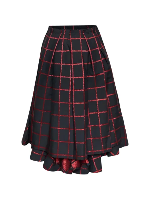 Comme Des Garçons block-jacquard ruffled skirt