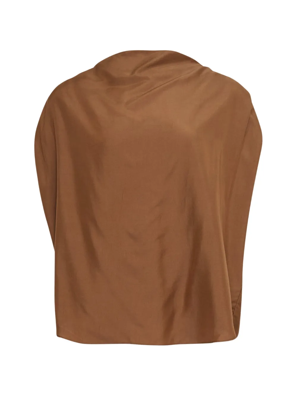 THE LOOM asymmetric tuck top - Marrone