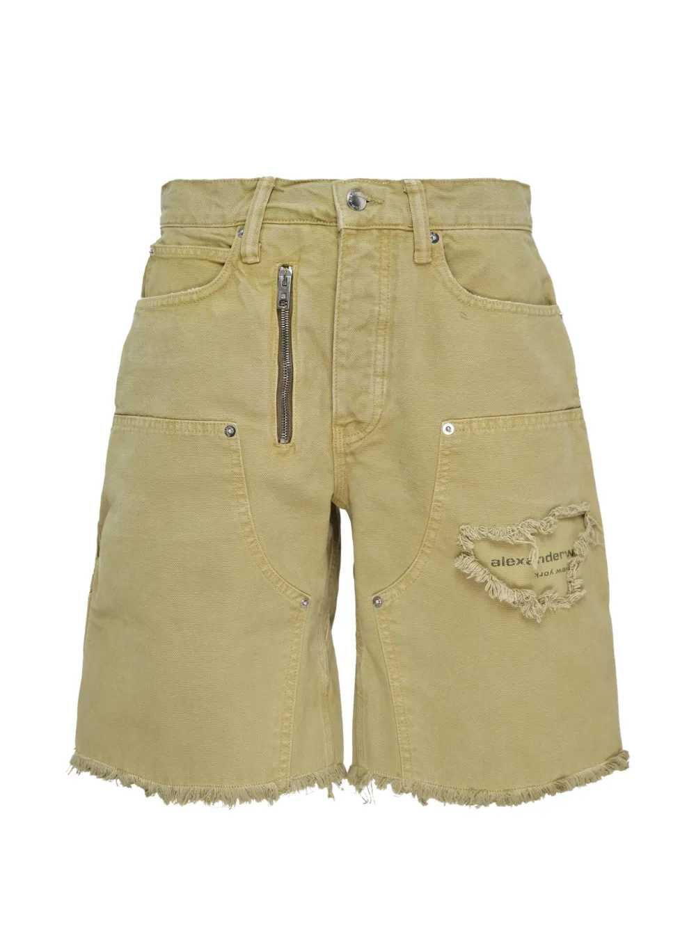 Alexander Wang Shorts con effetto vissuto - Verde