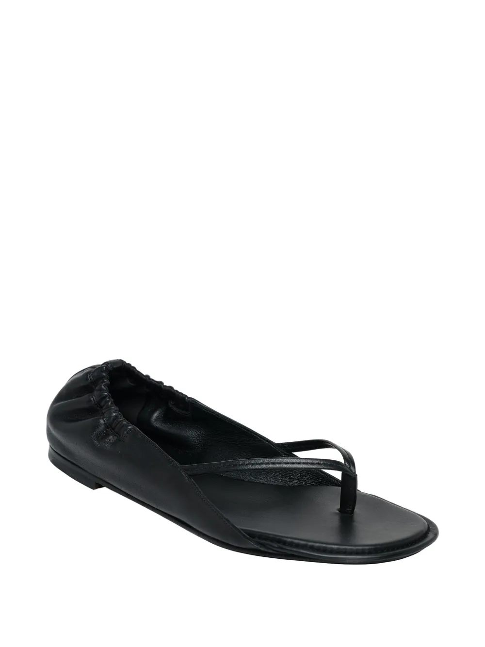 Jacquemus ruched-heel flat sandals Zwart