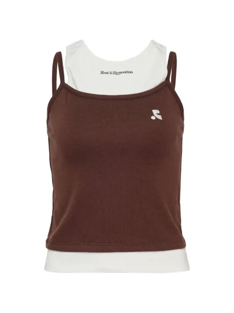 Rest & Recreation layered logo-embroidered tank top