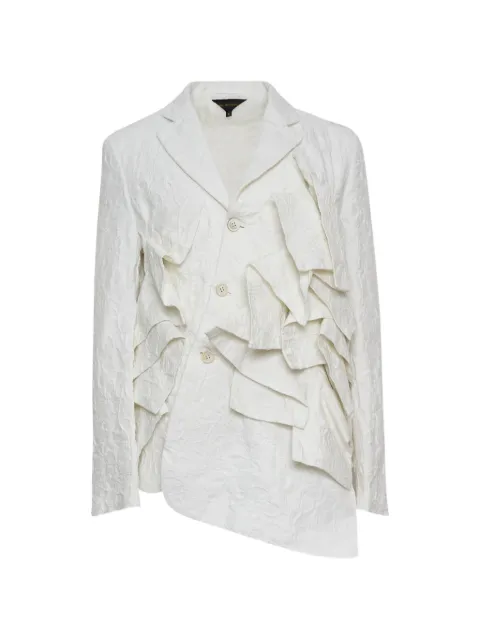 Comme Des Garçons ruffled brocade-texture blazer