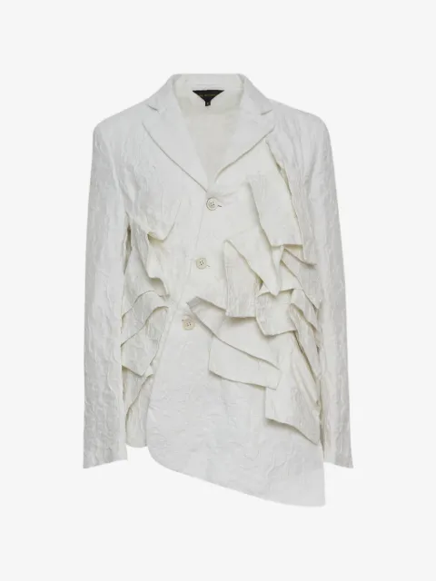 Comme Des Garçons ruffled brocade-texture blazer