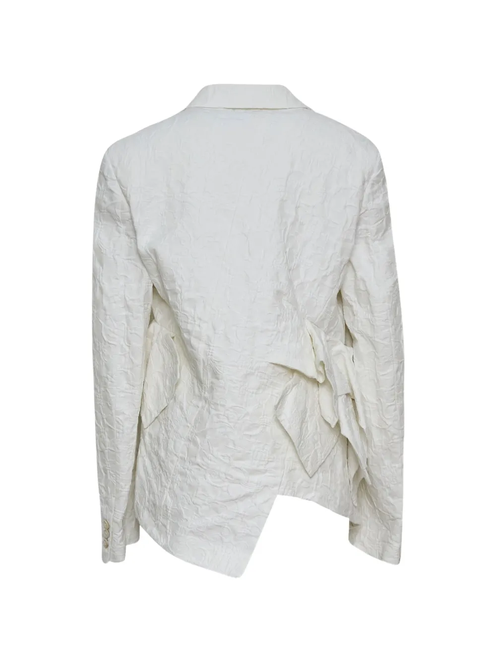Comme Des Garçons Blazer met ruches en brokaat textuur Beige