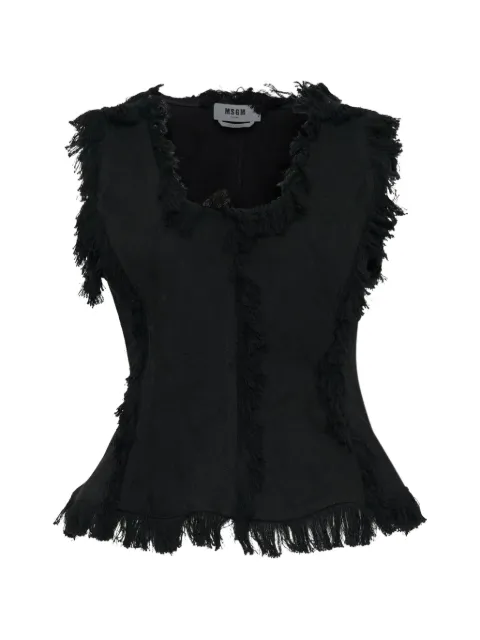MSGM fringe-trim sleeveless top